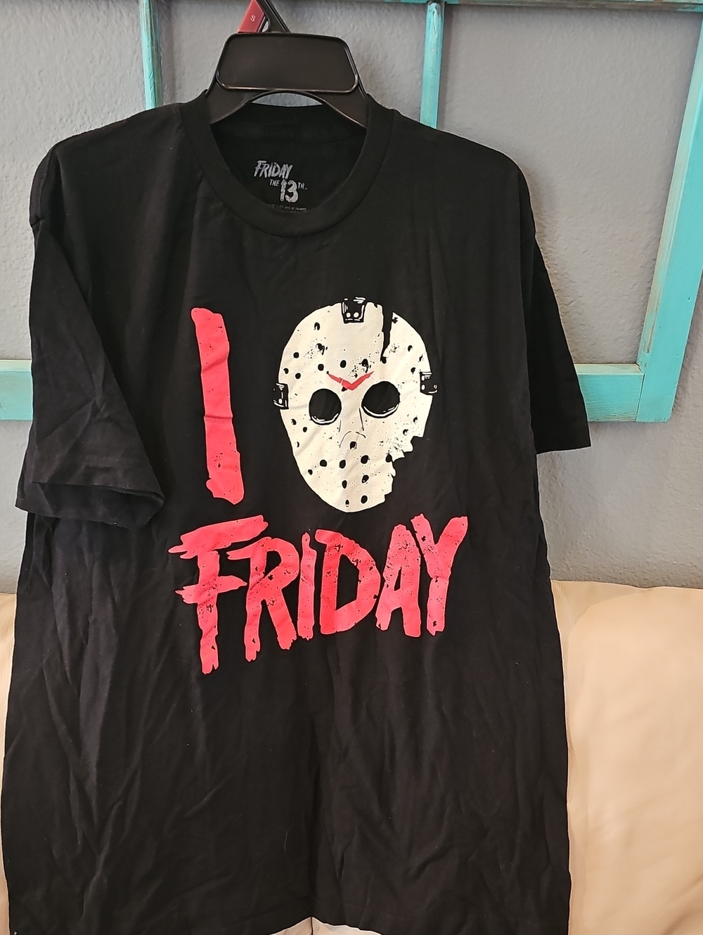 Graphic Tee - Black with White Mask & Red Text